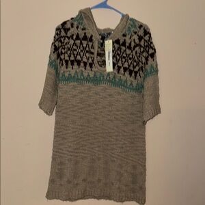 Funky People NWT Cozy Knit Sweater with Hood XL